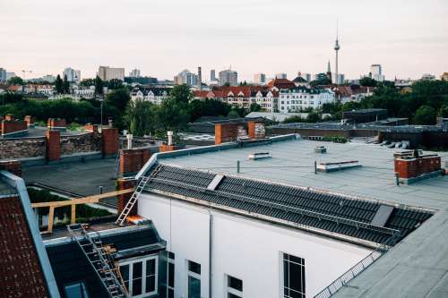 Berlin City Rooftops On Overcast Day Photo