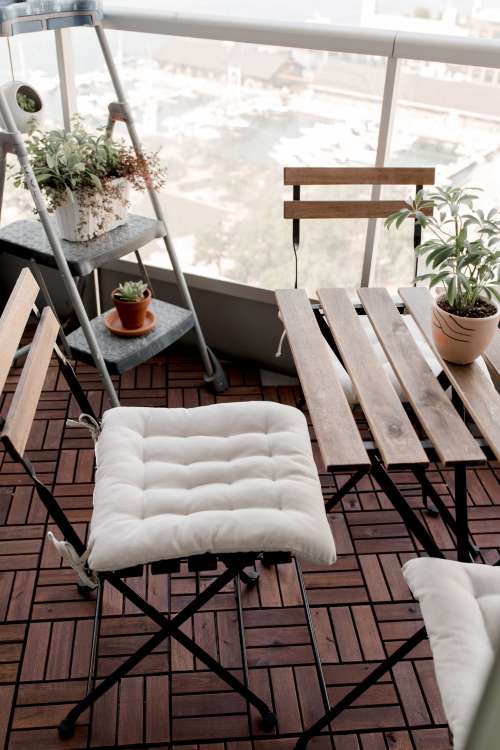 Patio Chairs And White Cushions Photo