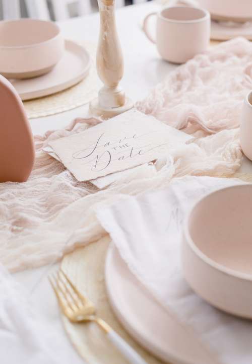 Save The Date Table Setting Photo