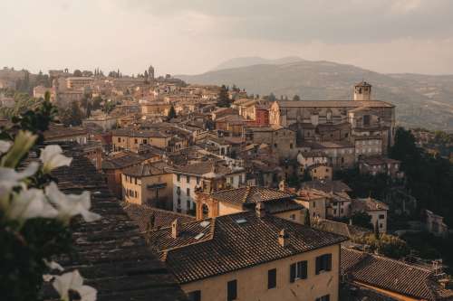 City View Of Terracotta Rooftops And Rolling Hills Photo