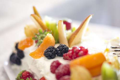 Sweet dessert with berries and other fruits