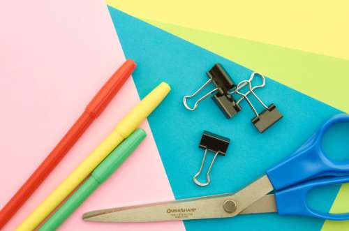 Office Supplies Background Free Photo