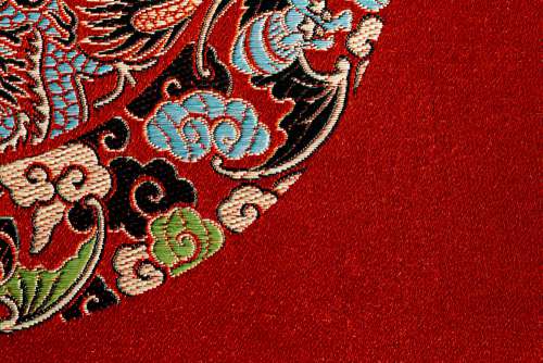 Close Up Of Details On Red Fabric Photo