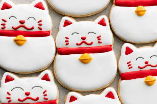 Several Beckoning Cat Cookies Photo