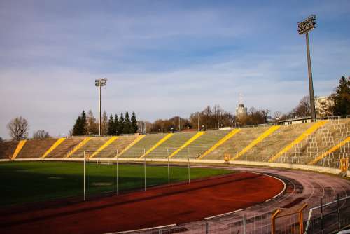 Sports Field With Bleachers Photo