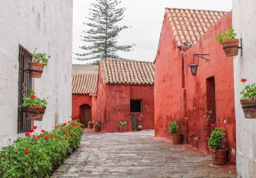 Orange Buildings With A Terracotta Roof Photo