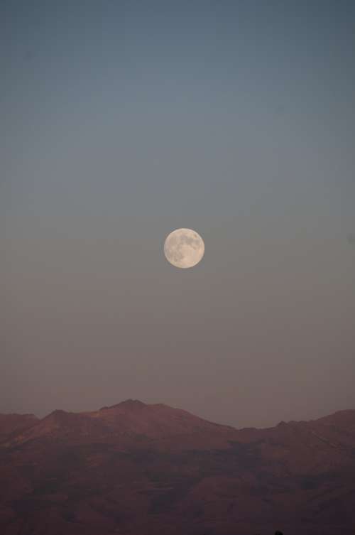 White Full Moon Sits In The Middle Of The Frame Photo