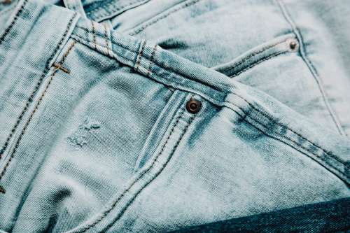 Close Up of Lite Blue Jean Fabric Photo