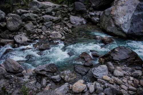River Cascading Through Rocks Photo