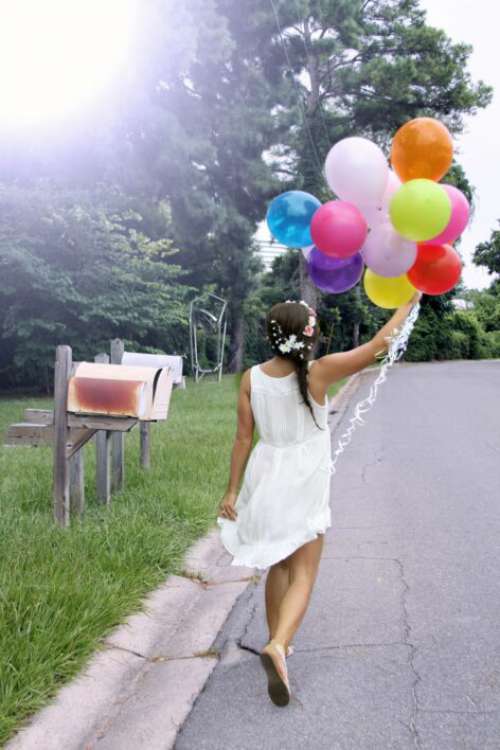 Woman Balloons Free Photo