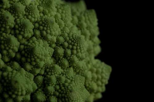 Close Up Of Romanesco Broccoli On Black Photo