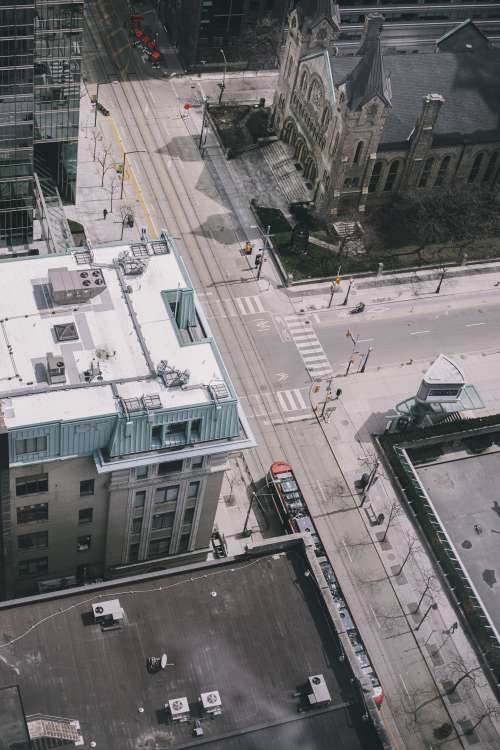 Aerial View Of A City Street Photo