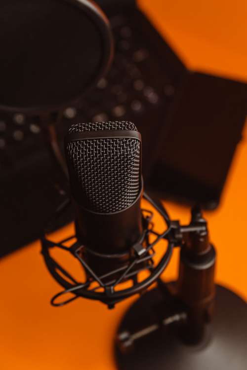 Photo Of A Black Recording Microphone Photo