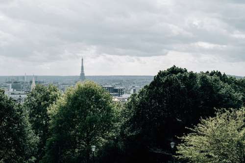 Paris Skyline With The Eiffel Tower On The Horizon Photo