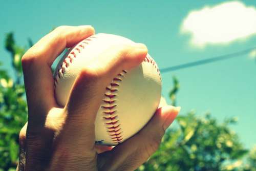 Hand Baseball Ball Free Photo