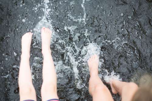 Splashing Water Feet Free Photo
