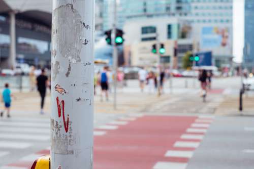 Cyclists and pedestrians crossing the road 2