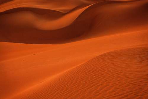Close Up Of Wavy Orange Curving Sand Dunes Photo
