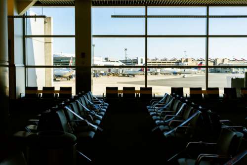 Airport Terminal Window Free Photo
