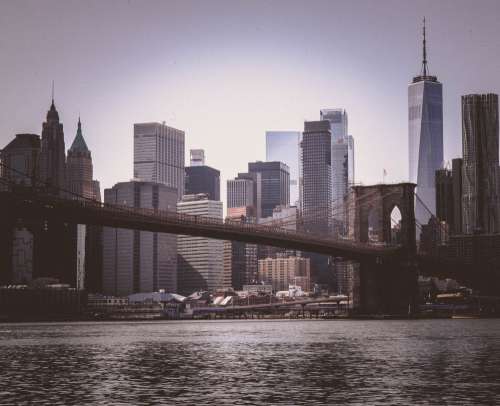 Brooklyn Bridge Leading View Toward Manhattan Skyline Photo