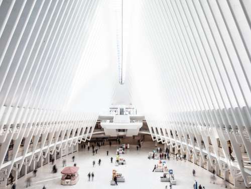 People Pass By Walking Through The Oculus In New York Photo