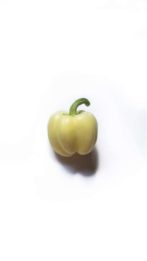Yellow Bell Pepper On White Photo