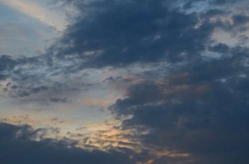 Evening Dusk Clouds No Cost Stock Image