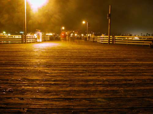 Pier Night Sky No Cost Stock Image