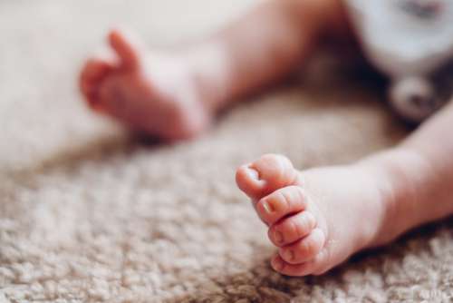 Newborn baby’s feet