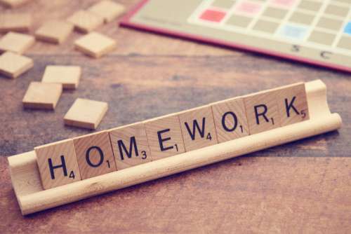 Homework Text Background No Cost Stock Image