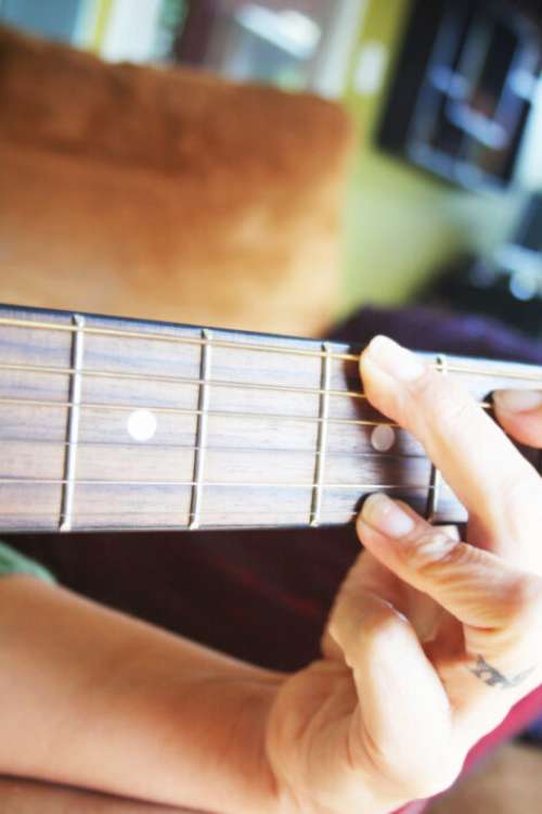 Guitar Hand Music No Cost Stock Image