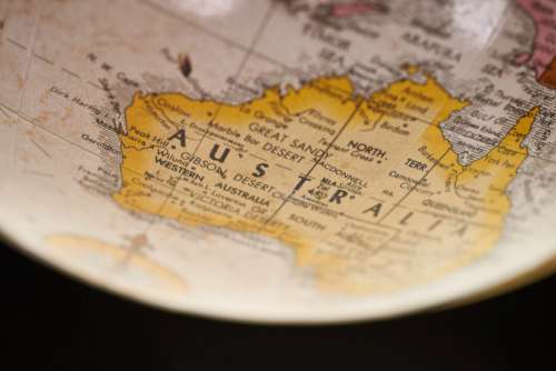 Australia Cartography Earth No Cost Stock Image