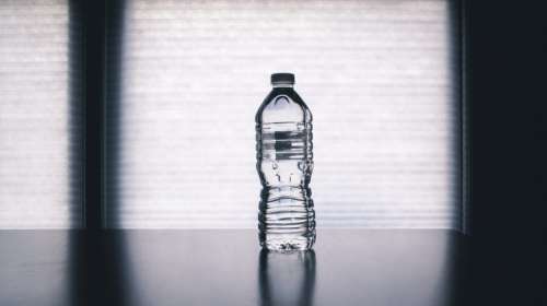 Water Bottle Table No Cost Stock Image