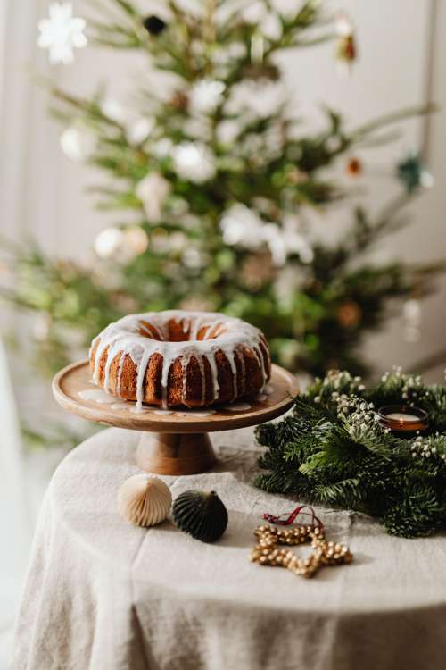 Christmas with wood and paper dercorations