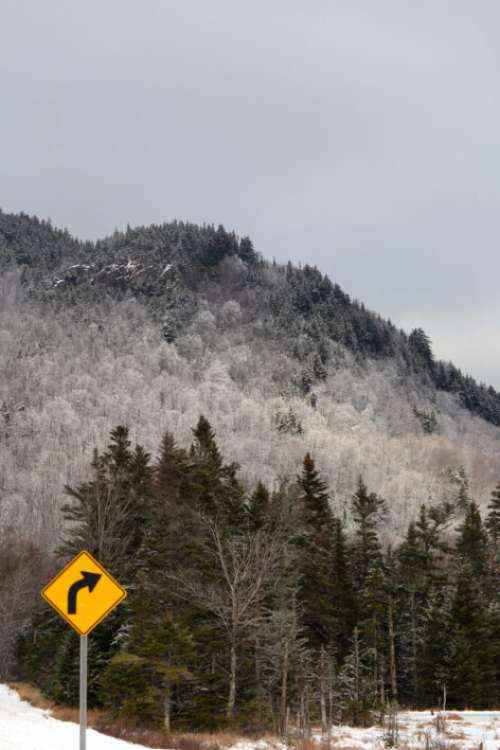 Road Sign Mountains No Cost Stock Image