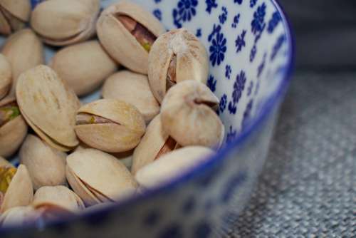 Pistachios Bowl Nuts No Cost Stock Image
