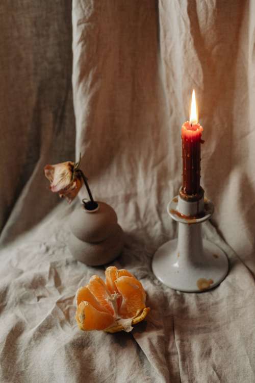 Candle - palo santo - linen fabric