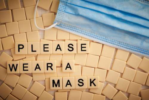 Wear a Mask Sign No Cost Stock Image