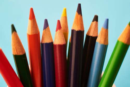Colorful Pencils Background No Cost Stock Image