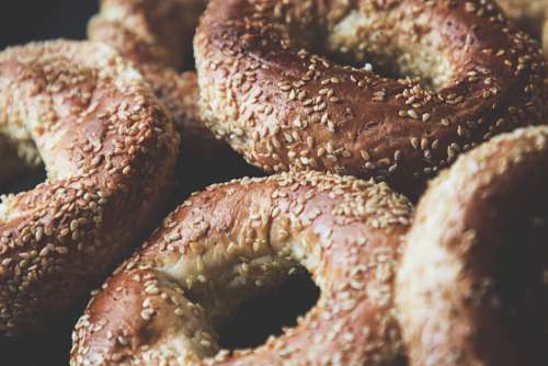 Bagels Bread Background No Cost Stock Image