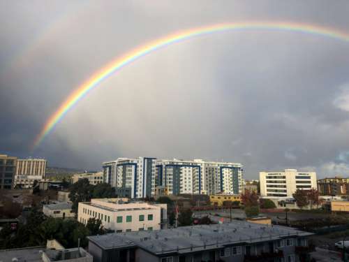 Buildings Rainbow City No Cost Stock Image