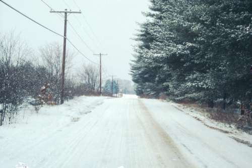 Winter Road Snow No Cost Stock Image