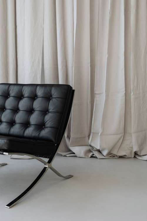 Contemporary interior - still life photography - linen curtains