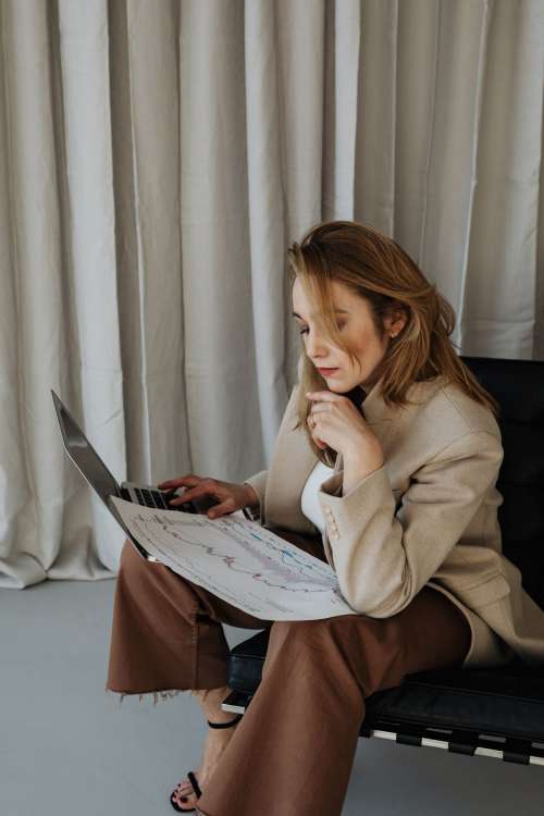 Elegant businesswoman in her office