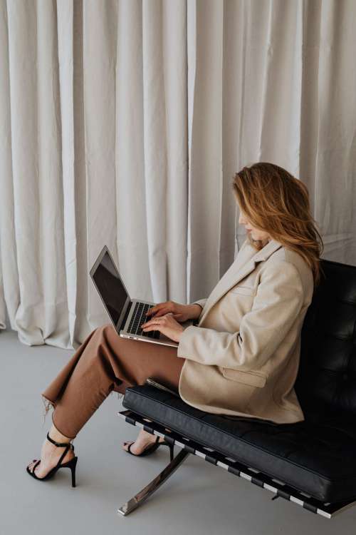 Elegant businesswoman in her office