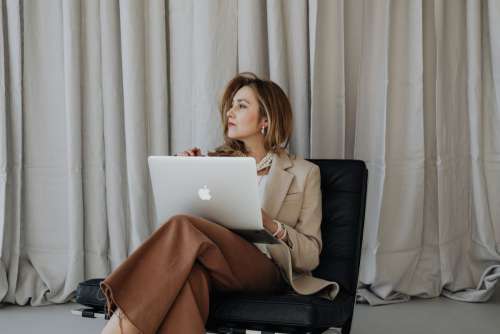 Elegant businesswoman in her office