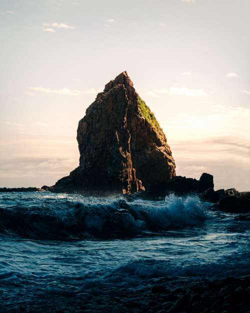 A rock in the waves