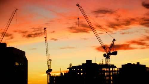Cranes Construction Sky No Cost Stock Image