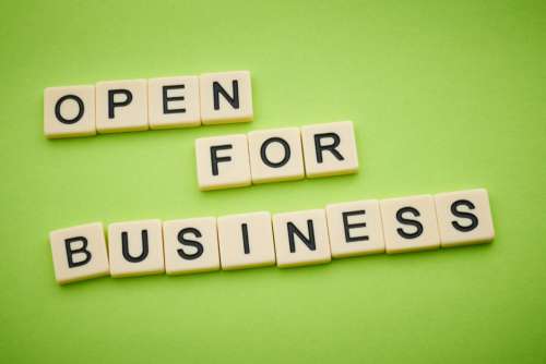 Open Business Sign No Cost Stock Image