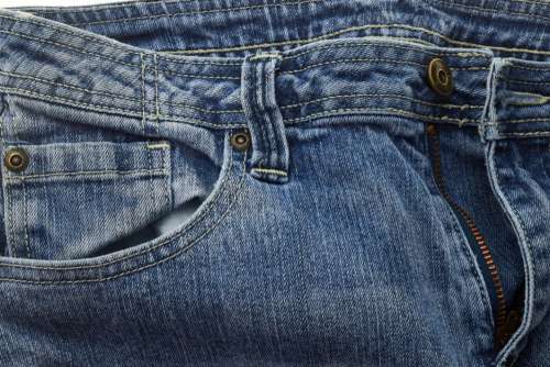 Blue Jeans Pocket No Cost Stock Image